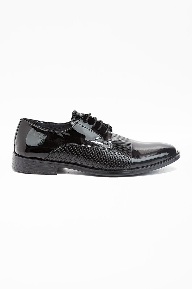 Men's Black Genuine Leather Patent leather up Tuxedo Wedding Shoes 1033240176