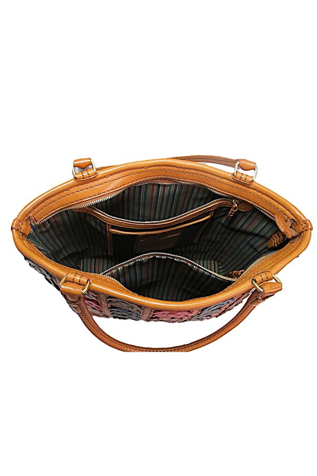 Handmade Deri Omuz Çantası (Flora Multi) - 4