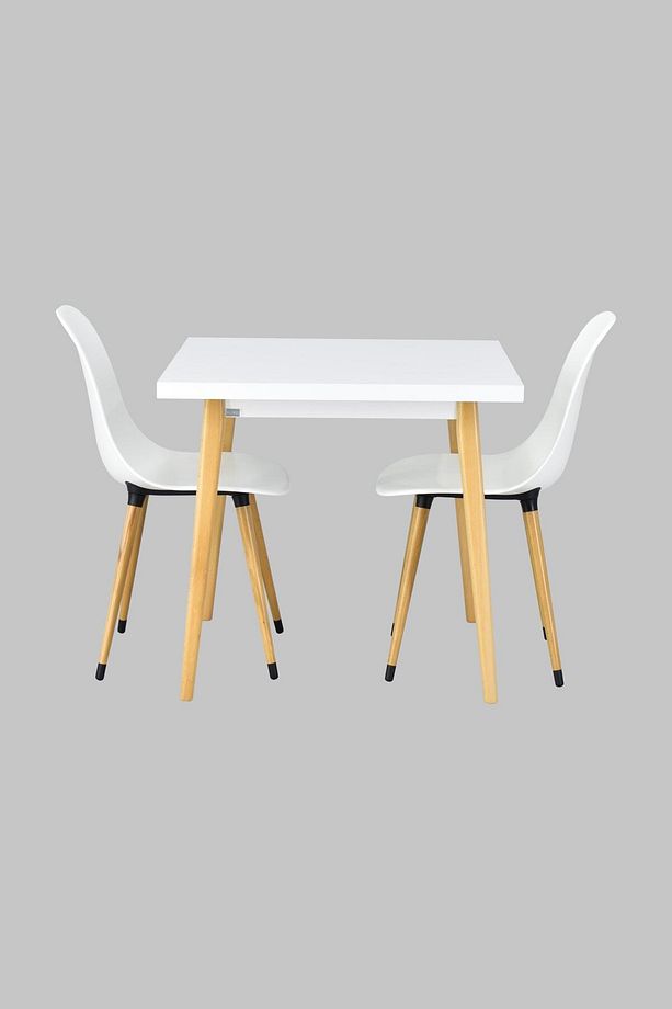 Eames Sandalye Avanos Ahşap Mutfak Masası Takımı - 80x80 Cm - 3