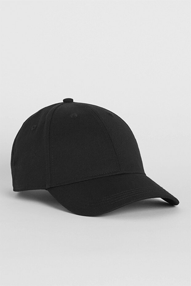 100% Cotton Men's Hat with Metal Lock Gabardine Cap - Black