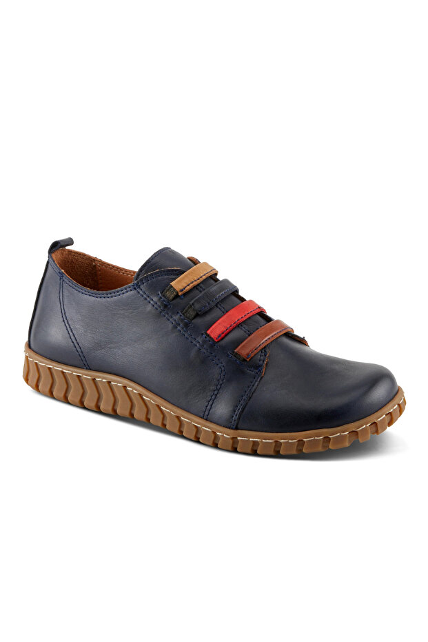 Genuine Leather Navy Blue Casual Shoes Model Name: Zemrut