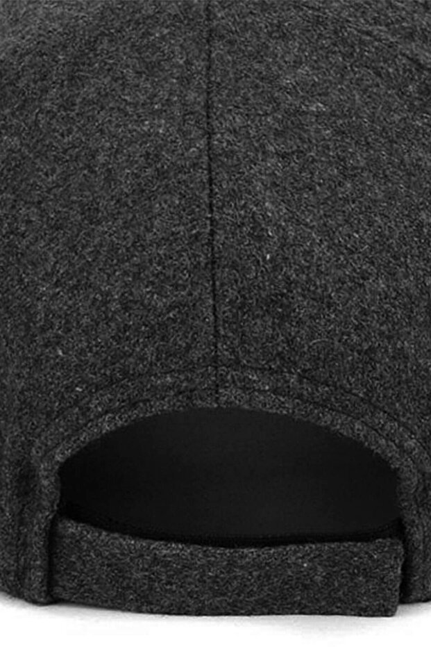 Men's Baseball Cap Wool Winter Cap-Anthracite - 4