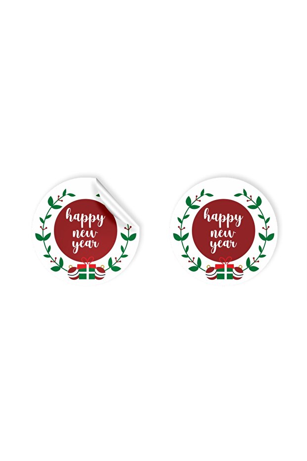 Happy New Year Happy New Year Art Sticker 4X4 cm 36 Pieces