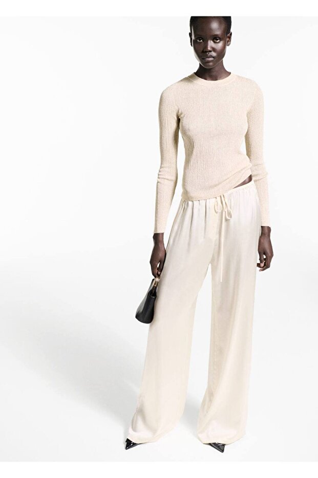 Yuvarlak yakalı simli kazak - 2