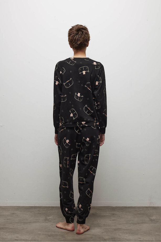 Kadın Pamuklu Uzun Kollu Pijama Üstü - 4