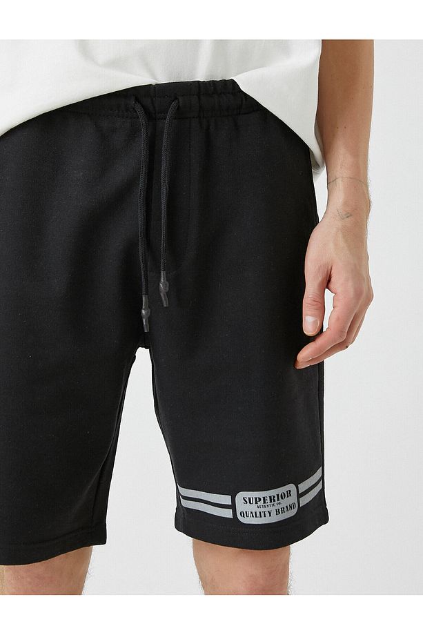 Slim Fit Baskılı Şort - 5