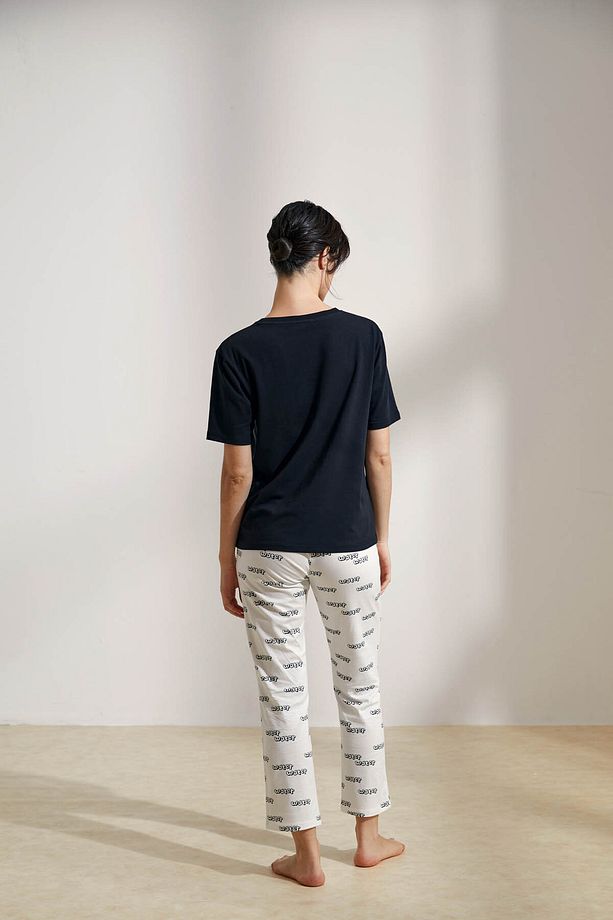 Kadın Pamuklu Midi  Pijama Altı - 4