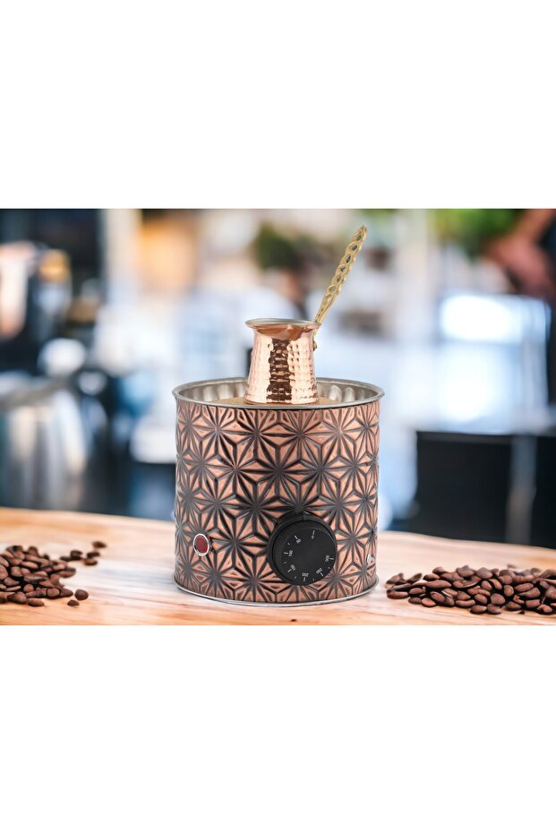 Bakır Kumda Kahve Makinesi Cezve Ile - Tüm Ülkelere Uyumlu - 3