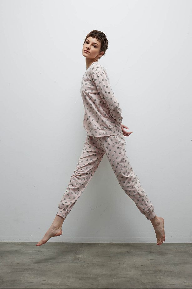 Kadın Pamuklu Uzun Kollu Pijama Üstü - 3