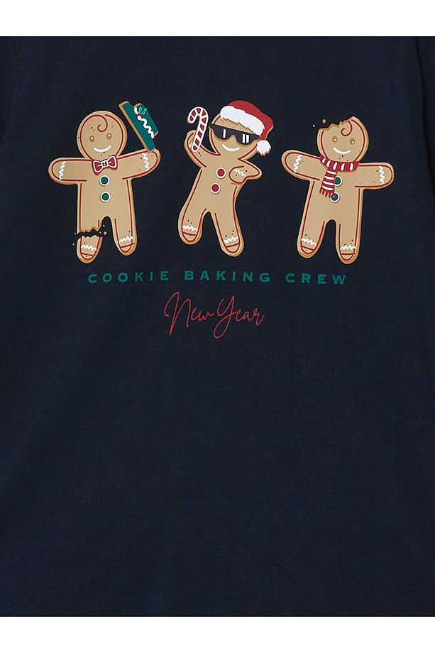 Lcwk Bisiklet Yaka Yılbaşı Temalı Erkek Çocuk Pijama Takımı - 3