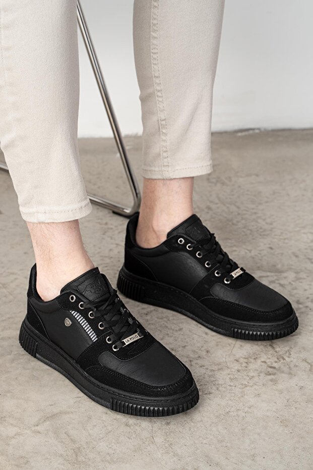 305 Black Color Black Sole Men's Casual Shoes