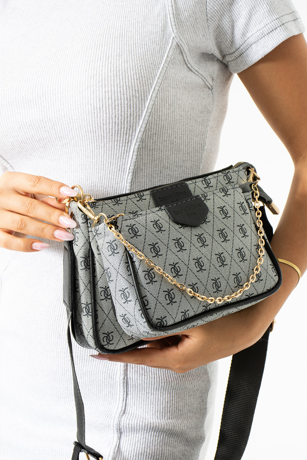 حقيبة كتف رمادية متعددة - 3