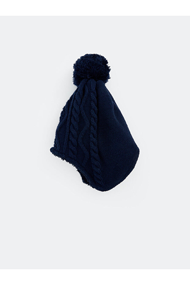 Lw - Beret z dzianiny dla chłopca z pomponem - 2