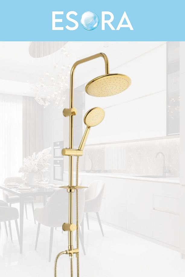 Gold Yuvarlak Robot Duş Seti , Banyo Bataryası 2’li Set - 2