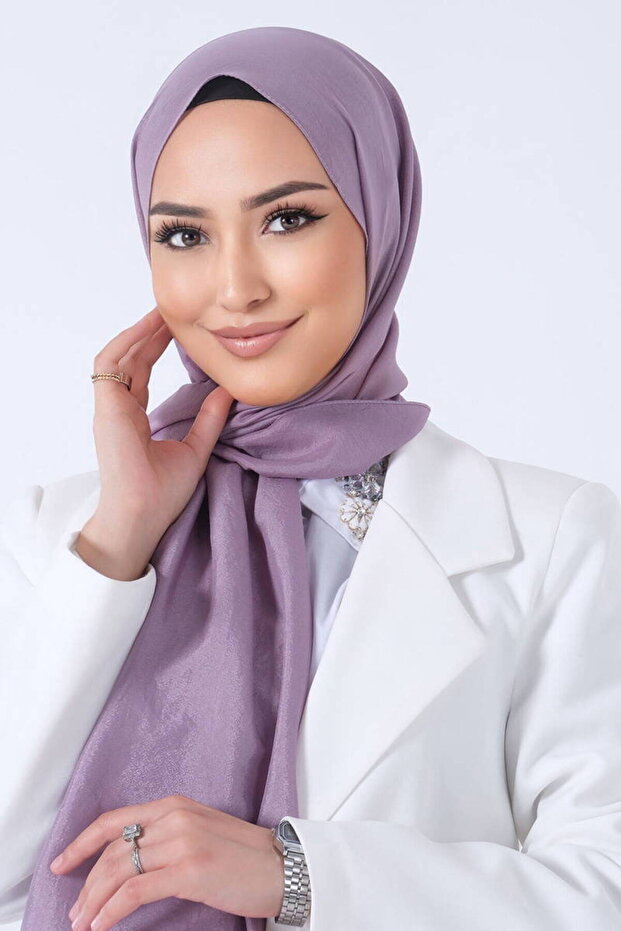شال بريسا فوال باللون الخزامى الداكن (رقيق ودقيق خاص ومناسب للاستخدام اليومي)