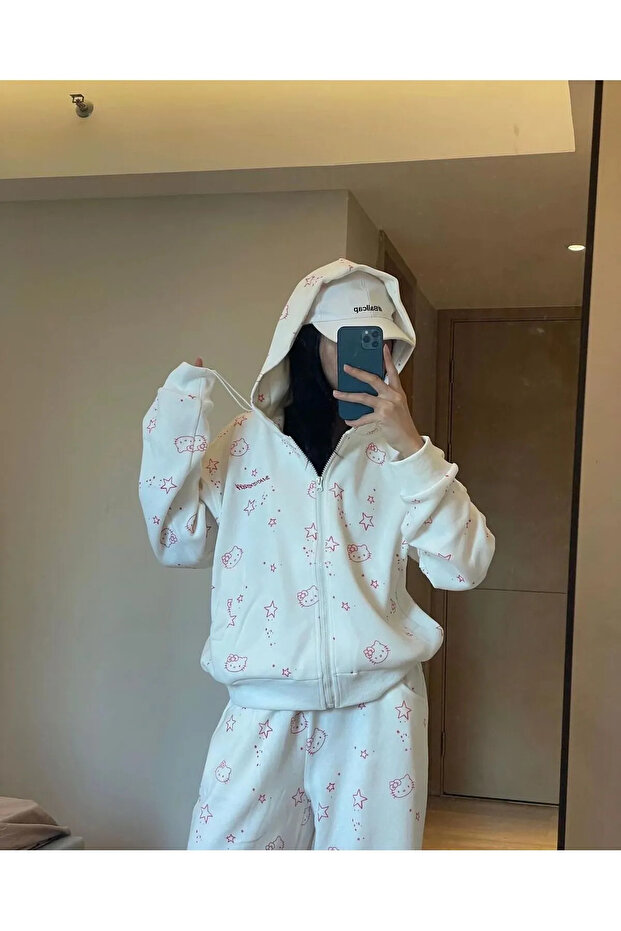 Y2K Sanrio Hello Kitty Alt Üst Eşofman Takımı - 3