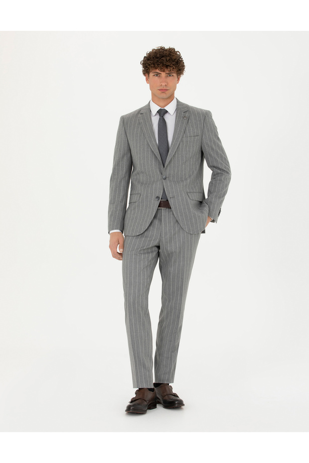 Gray Extra Slim Fit Striped Suit 50273543-Vr024