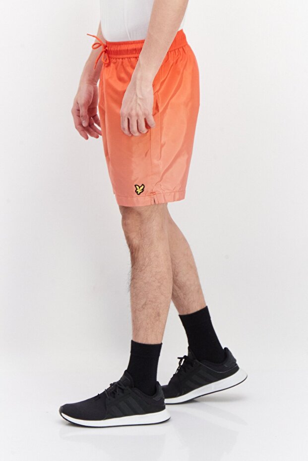 Erkek Marka Logo Bağcıklı Basic Şort, Kırmızı - 2