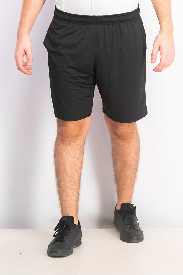 Men Printed Drawstring Pull,on Short, Embossed Black - 1