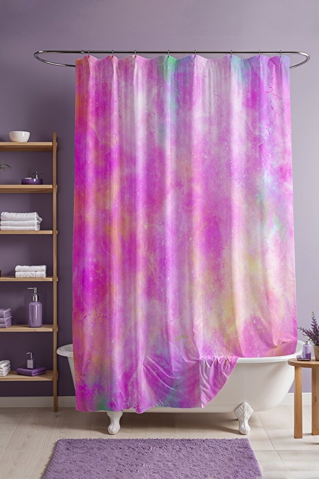 Bathroom Curtain, Pink Sky Pattern Shower Curtain, Bathtub Curtain 175X200Cm