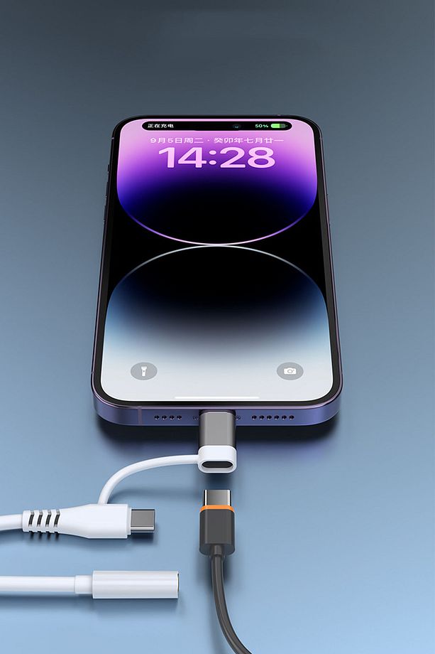 3.5mm Kulaklık Çevirici Type-c + Lightning to Aux & Lightning to Type-c Şarj Çevirici - 2