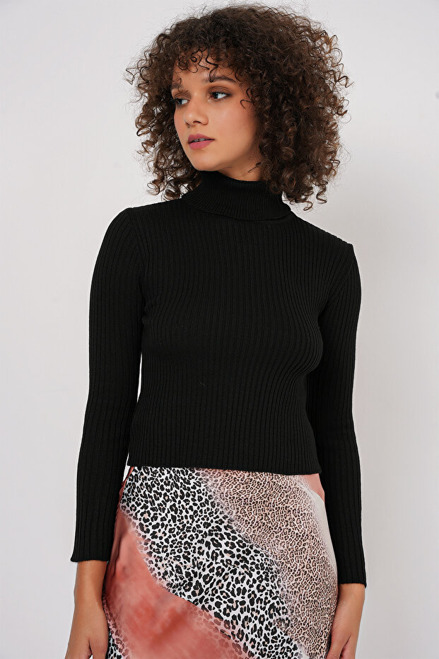 15896 Rollkragenpullover – Schwarz - 4