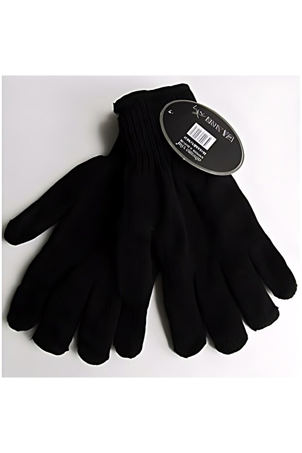 Siyah Çiftkat Yün Eldiven - 1