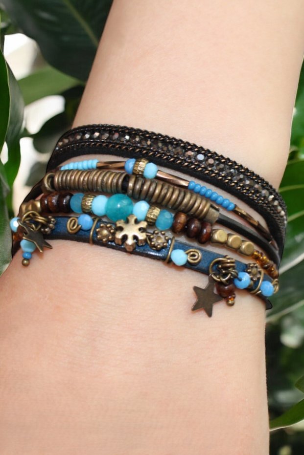 Special Design Handmade Genuine Leather Multiple Women's Bracelet