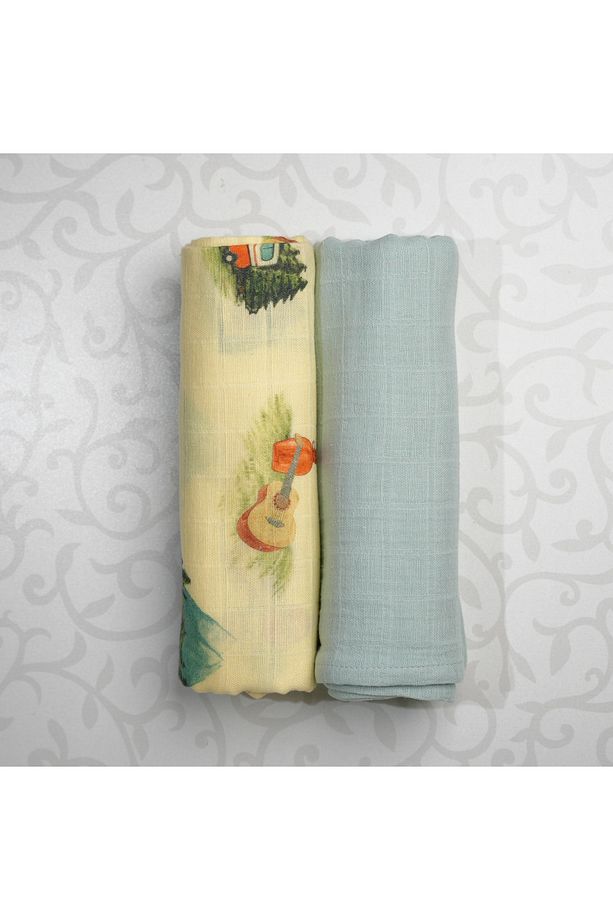 ÇOK AMAÇLI MÜSLİN ÖRTÜ & BATTANİYE 2'Lİ SET %100 PAMUK OEKO-TEX SERTİFİKALI 100*100 CM - 2