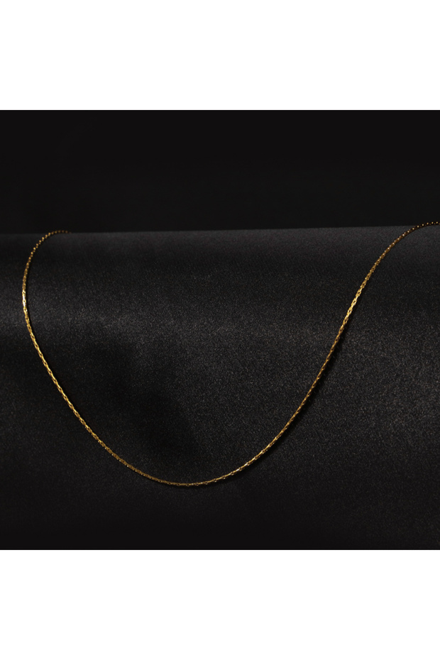 Steel Men's Necklace, Gold Color, Thin Chain No:13