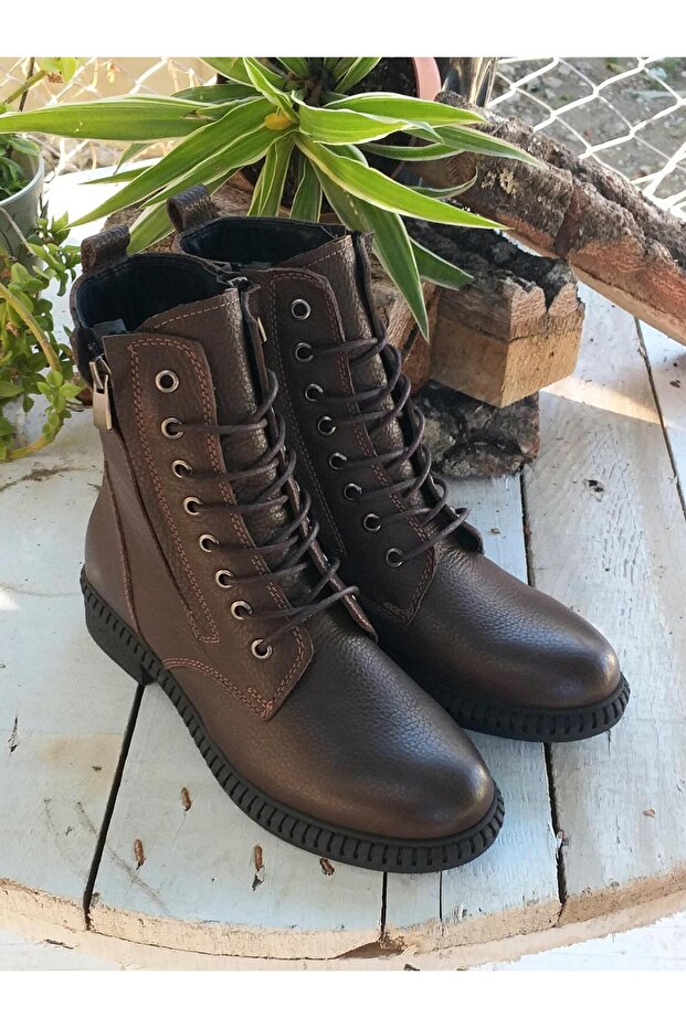 230608 Kadın Hakiki Deri Postal Bot - 7