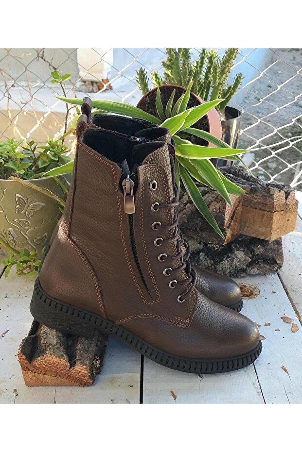 230608 Kadın Hakiki Deri Postal Bot - 1