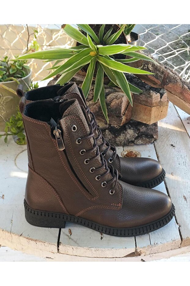 230608 Kadın Hakiki Deri Postal Bot - 6