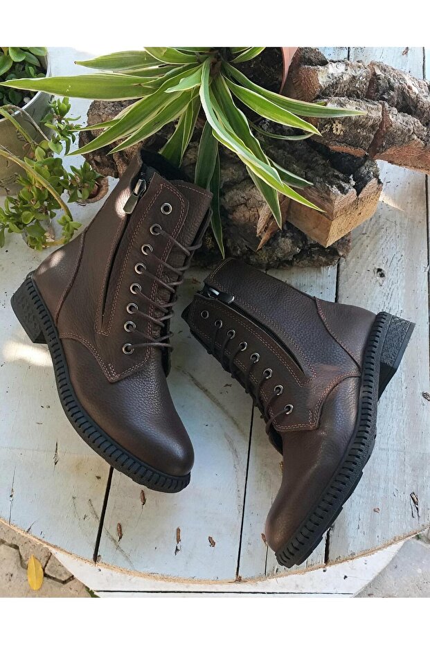 230608 Kadın Hakiki Deri Postal Bot - 4