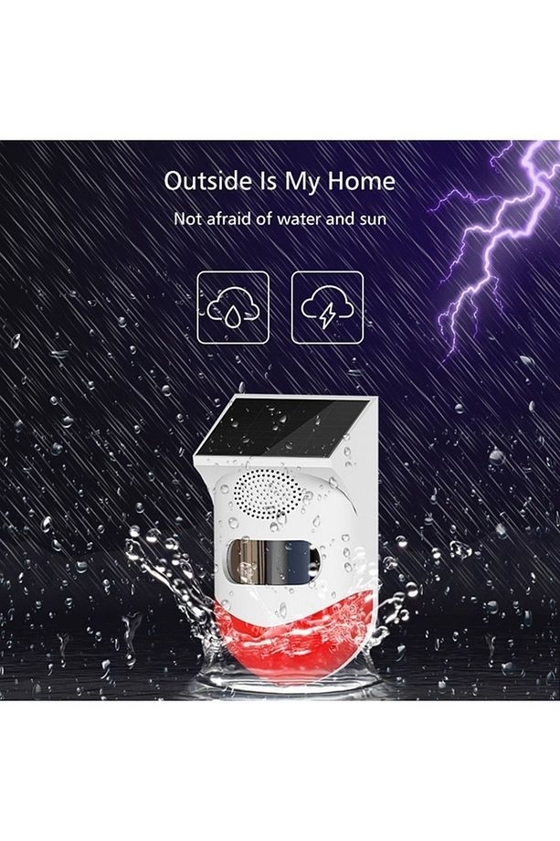 Solar Güneş Enerjili Alarm Solar Çevre ve Sınır Alarm Sistemi Hareket Sensörlü Tel Örgü Alarmı 10Db - 6