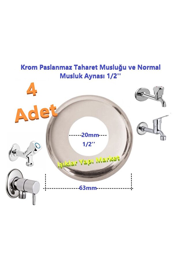 Compatible with Bright Chrome Bidet and All Faucets - Curved Tab Faucet Chuck 1/2 (Pk./Ad. : 4Pcs)