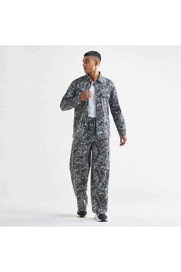 All-Over Print Button Through Jacket with Pockets - 2