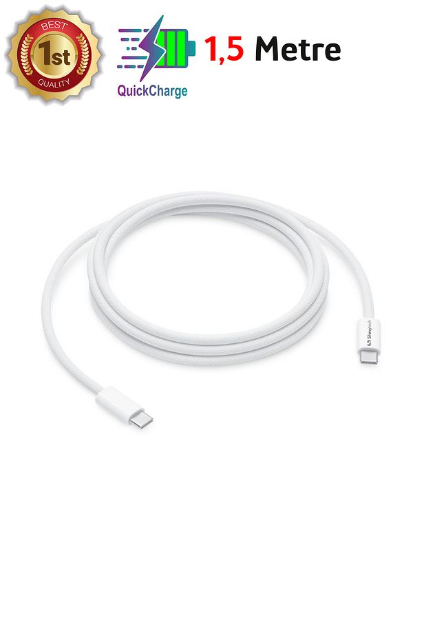 Apple iPhone 15 16 Uyumlu Şarj Kablosu Usb-c Örgü Kablo 1,5 Metre - 4