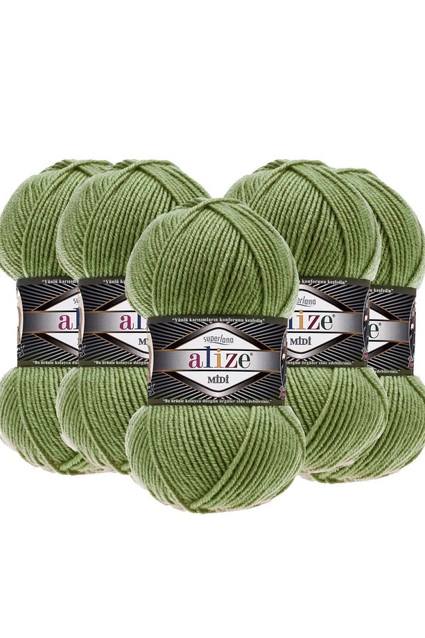 5 Adet Midi Alize Süperlana Midi Orta Kalın Yünlü İplik 100 gr. 170 mt. 620 - 1