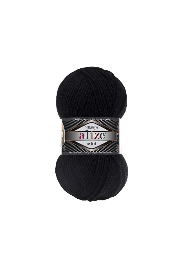5 Adet Midi Alize Süperlana Midi Orta Kalın Yünlü İplik 100 gr. 170 mt.60 - 3