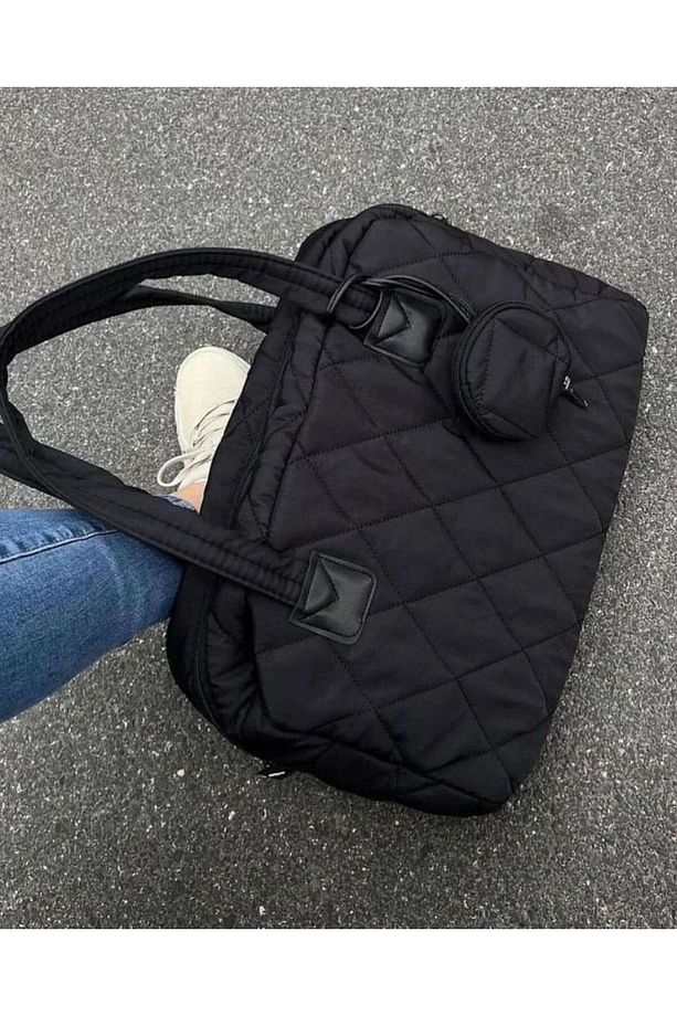 Kadın Ayarlanabilir Askılı Içi Astarlı Büyük Boy Puf Çanta - 2