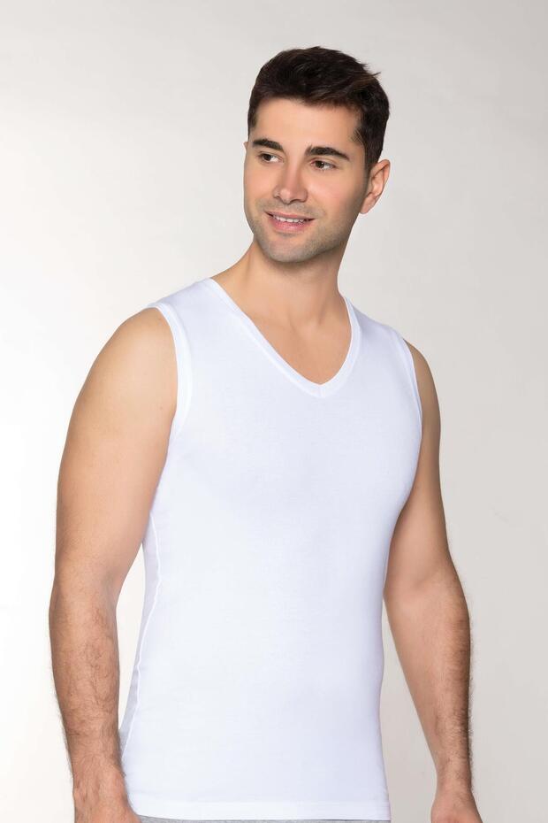 Men's Modal V-Neck Sleeveless Athlete White