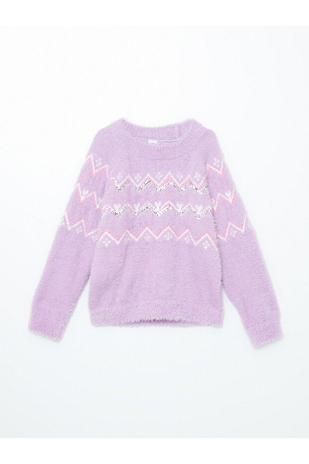 LW - Bisiklet Yaka Kız Çocuk Triko Kazak - 1