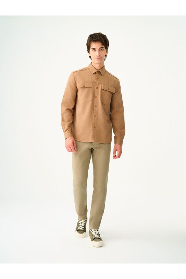 Men's Slim Fit Beige Trousers Lf2032265