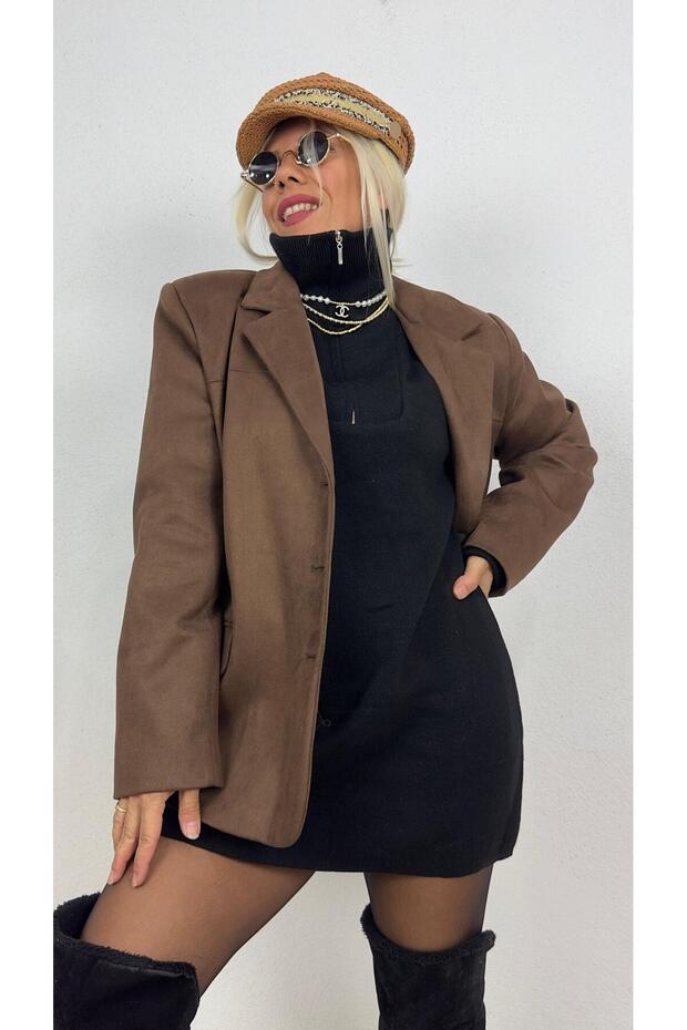 Oversize Süet Ceket - 2