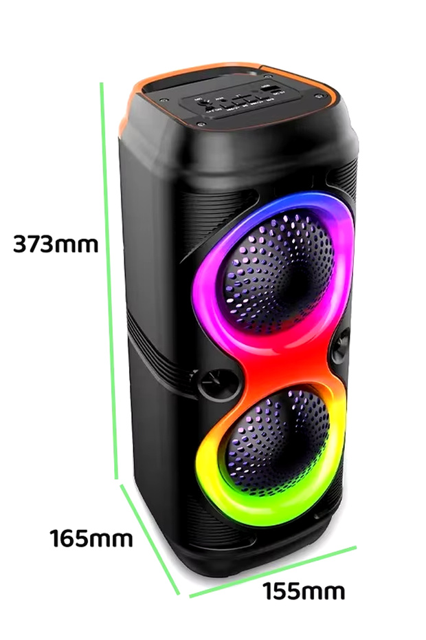 Yüksek Güçlü Taşınabilir Kablosuz Bluetooth RGB Işıklı Kareoke Hoparlör Bass - 1