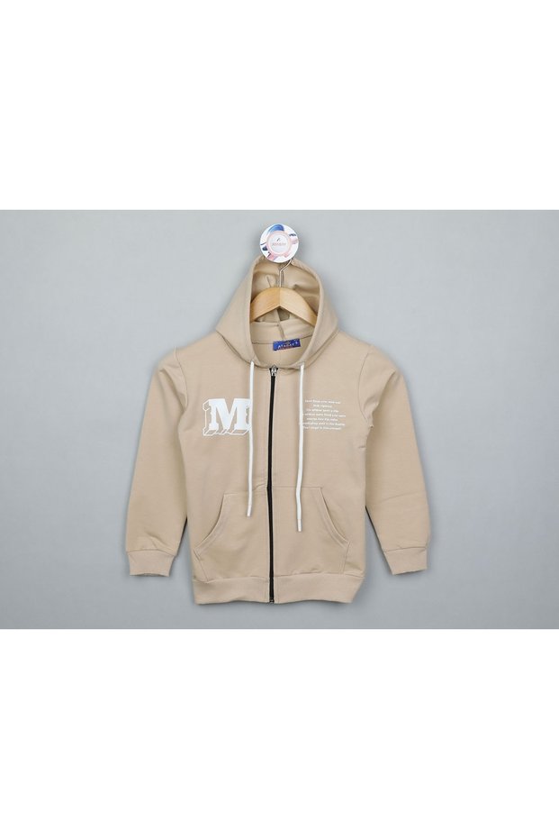 Atabay 164-10-24 Men's Cardigan with Hood Printed Full Lyc 2 Threads 9/12 Years