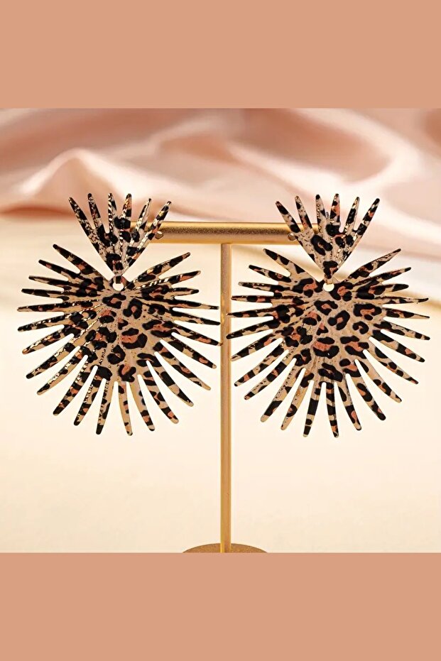 الرجعية تصميم ليوبارد نمط الأقراط الشائكة - 5