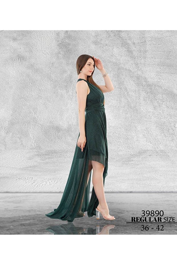 Simli kumaş etek dökümlü - 4