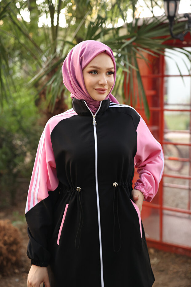 Hijab Tracksuit Set Zippered Double Set